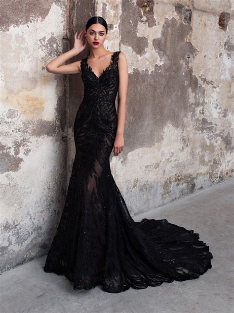 black wedding gowns.